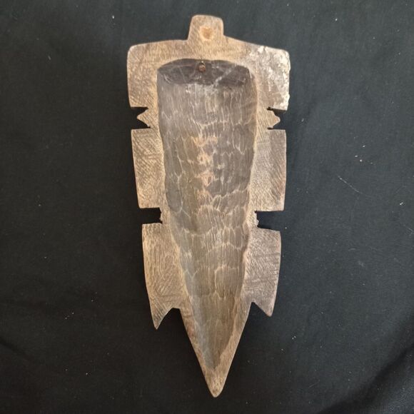 Vintage Haitian Hand Carved Wood Tribal Mask Wall Decoration Signed Sepe - Picture 5 of 5